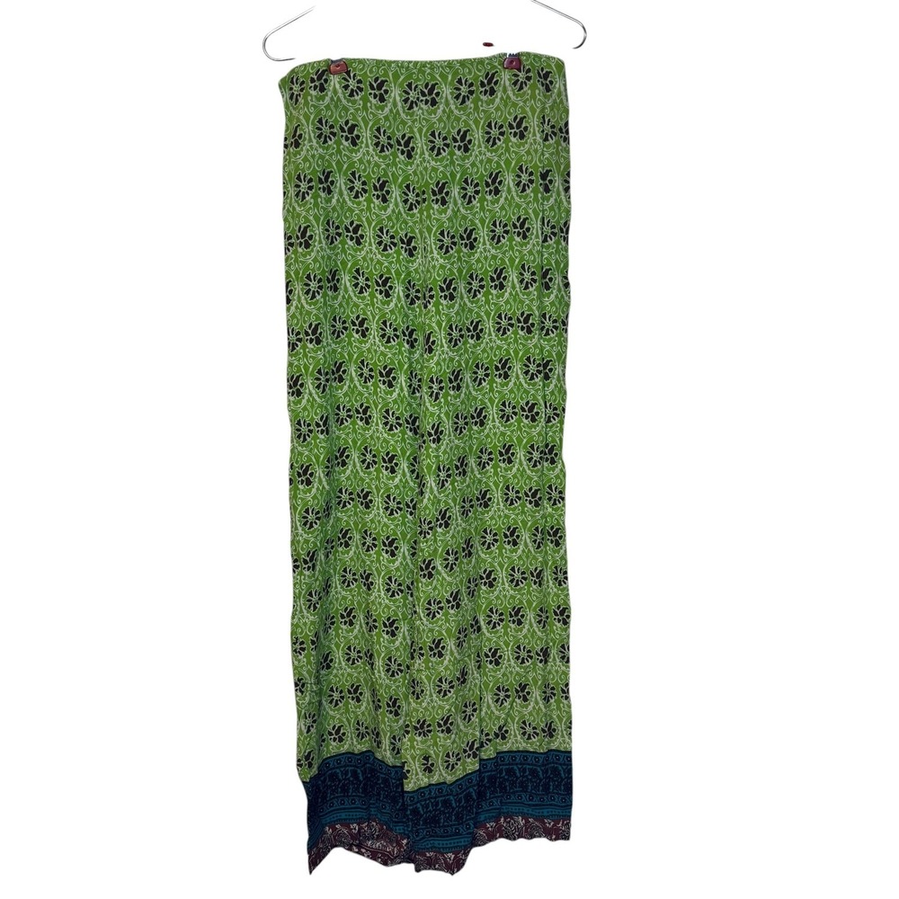 Zara Women's Pants Y2K Wide Leg Pull On Hippie Floral Boho Green Brown Small